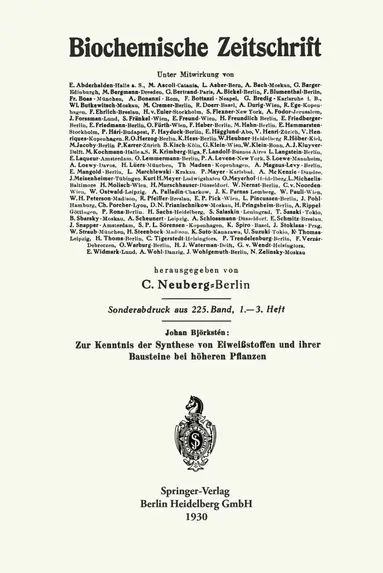 Johan Björkstén - Zur Kenntnis der Synthese von Eiweißstoffen und ihrer Bausteine bei höheren Pflanzen, Häftad