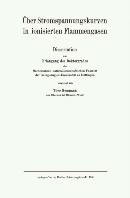 Theo Heumann - Über Stromspannungskurven in ionisierten Flammengasen, E-bok