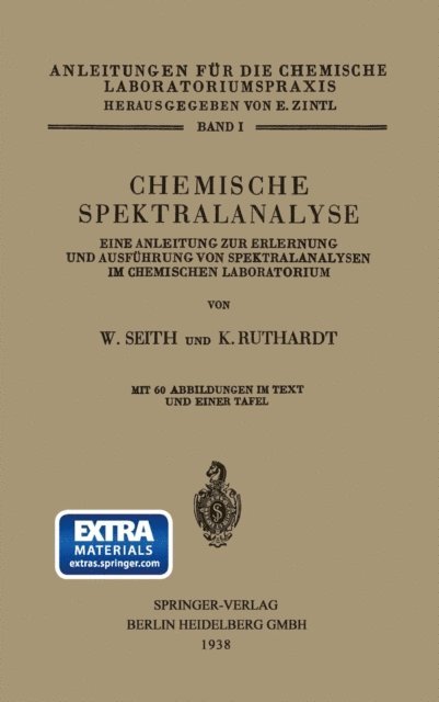 Konrad Ruthardt, Wolfgang Seith - Chemische Spektralanalyse, E-bok