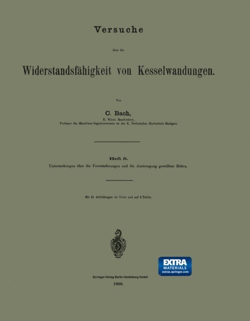 C. BACH - Versuche über die Widerstandsfähigkeit von Kesselwandungen, E-bok