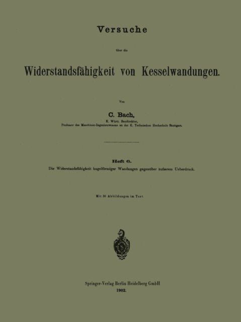 C. BACH - Versuche über die Widerstandsfähigkeit von Kesselwandungen, E-bok
