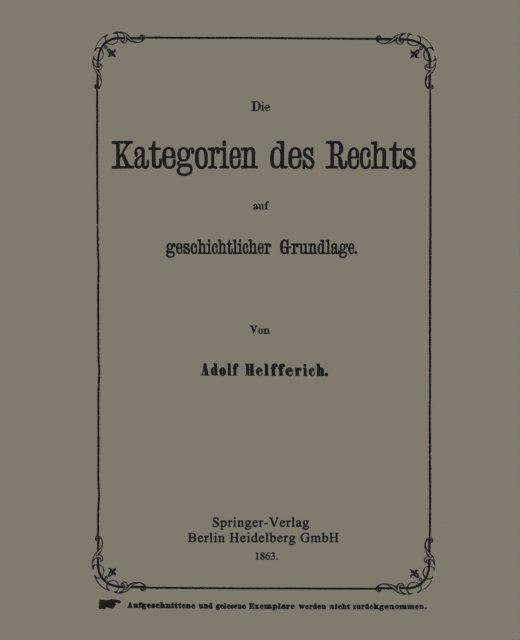 Adolph Helfferich - Die Kategorien des Rechts auf geschichtlicher Grundlage, E-bok