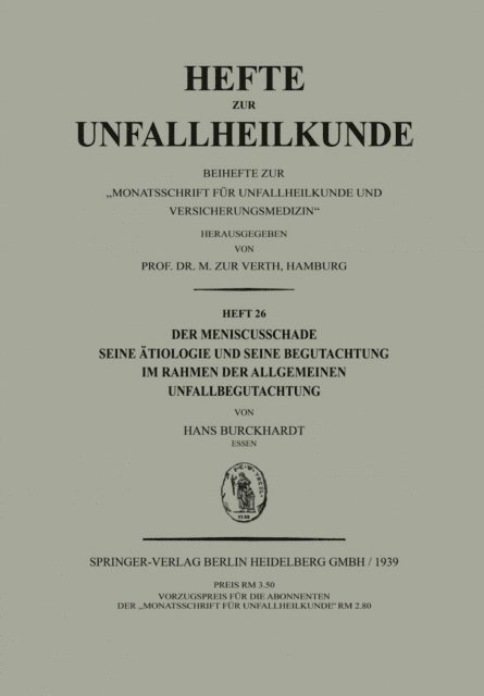 Hans Burckhardt - Der Meniscusschade, E-bok
