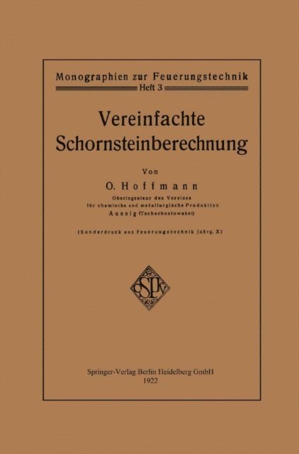 Otto Hoffmann - Vereinfachte Schornsteinberechnung, E-bok