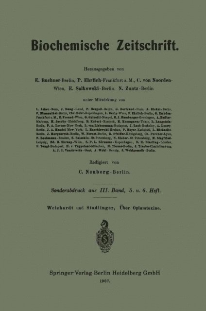 Hermann Stadlinger, Wolfgang Weichardt - Über Opiumtoxine, E-bok