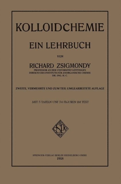 Richard Zsigmondy - Kolloidchemie, E-bok