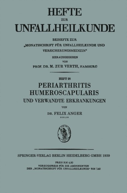 Felix Anger - Periarthritis Humeroscapularis und Verwandte Erkrankungen, E-bok