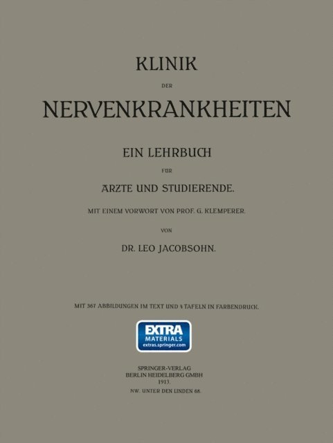 Georg Klemperer, Leo Jacobsohn - Klinik der Nervenkrankheiten, E-bok. Tillgänglighet: Lägg i varukorg