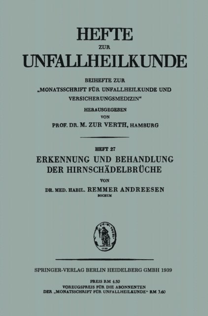 Remmer Andreesen - Erkennung und Behandlung der Hirnschädelbrüche, E-bok