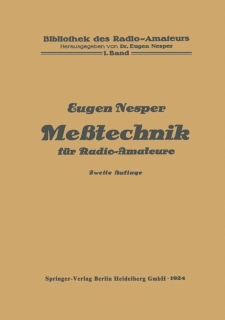 Eugen Nesper - Meßtechnik für Radio-Amateure, E-bok