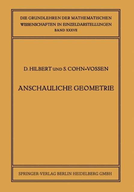 Stefan Cohn-Vossen, David Hilbert - Anschauliche Geometrie, E-bok