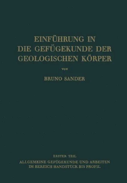 Bruno Sander - Einführung in die Gefügekunde der Geologischen Körper, E-bok. Tillgänglighet: Lägg i varukorg