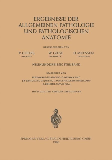 Paul Cohrs - Ergebnisse der allgemeinen Pathologie und pathologischen Anatomie, E-bok