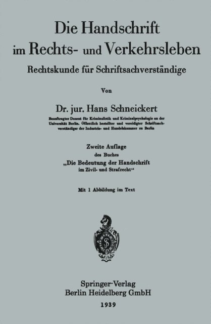 Hans Schneickert - Die Handschrift im Rechts- und Verkehrsleben, E-bok