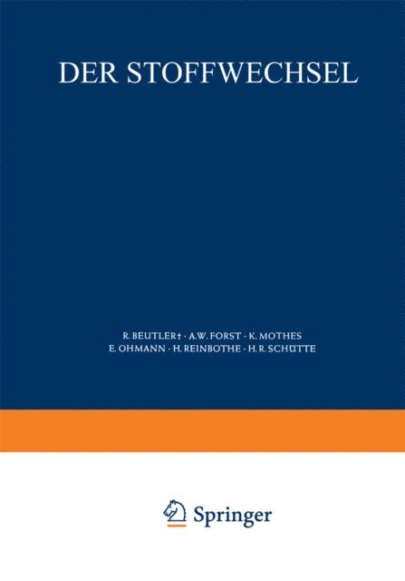 E. Lehnartz, Bonifaz Flaschentrager, Ruth Beutler - Der Stoffwechsel, E-bok