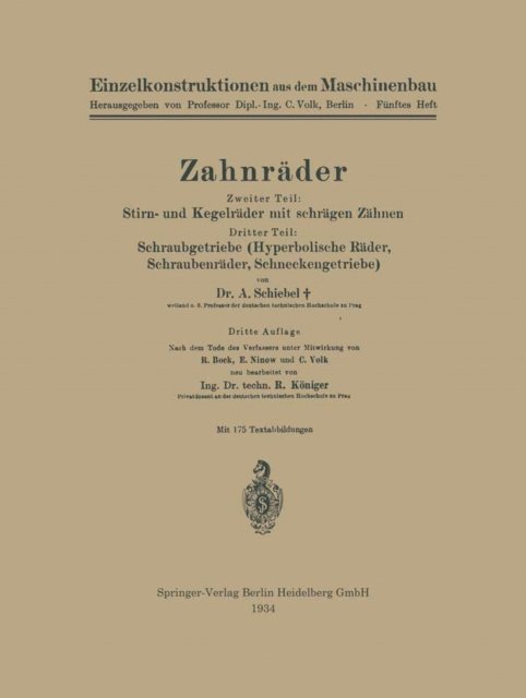 R. Koniger, Adalbert Schiebel - Zahnräder, E-bok