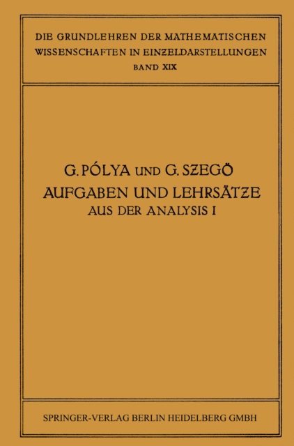 Giorgio Philip Szego, James Allister Jenkins - Aufgaben und Lehrsätze aus der Analysis, E-bok