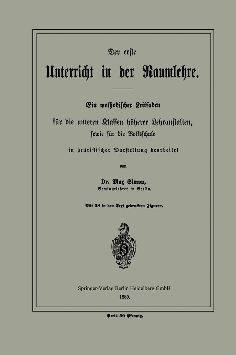 Max Simon - Der erste Unterricht in der Raumlehre, Häftad. Tillgänglighet: Lägg i varukorg