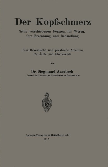 Siegmund Auerbach - Der Kopfschmerz, E-bok. Tillgänglighet: Lägg i varukorg