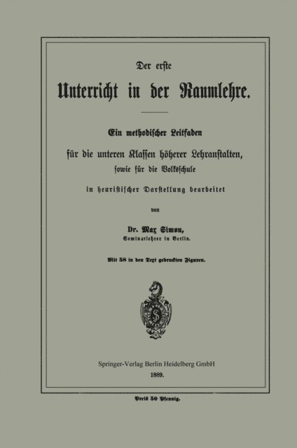 Max Simon - Der erste Unterricht in der Raumlehre, E-bok. Tillgänglighet: Lägg i varukorg
