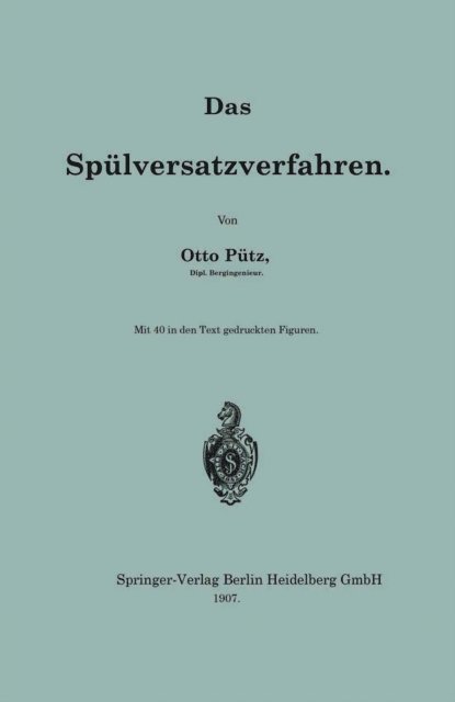 Otto Putz - Das Spülversatzverfahren, E-bok