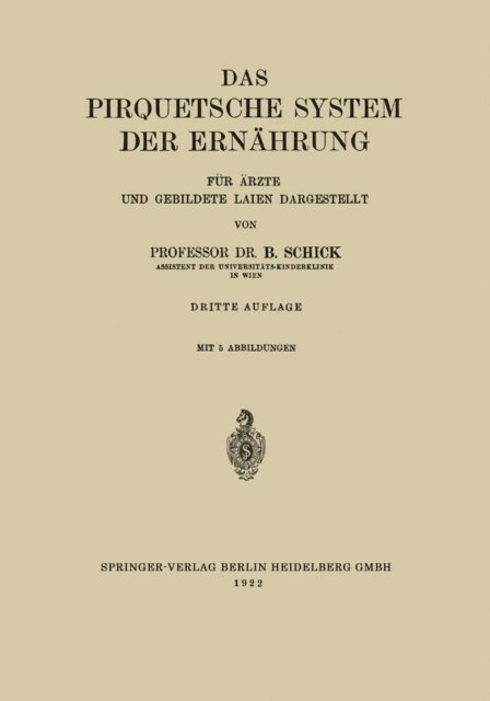 Bela Schick - Das Pirquetsche System der Ernährung, E-bok. Tillgänglighet: Lägg i varukorg