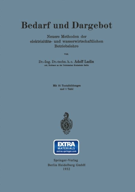 Adolf Ludin - Bedarf und Dargebot, E-bok