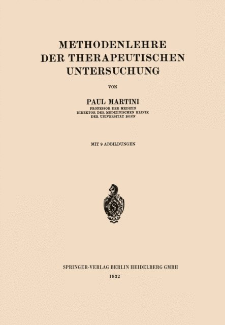 Paul Martini - Methodenlehre der Therapeutischen Untersuchung, E-bok