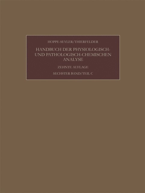 Hans Thierfelder, Gunther Siebert, Konrad Lang, Felix Hoppe-Seyler - Enzyme, E-bok