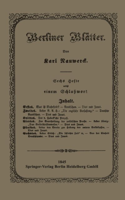 Karl Nauwerck - Berliner Blätter, E-bok