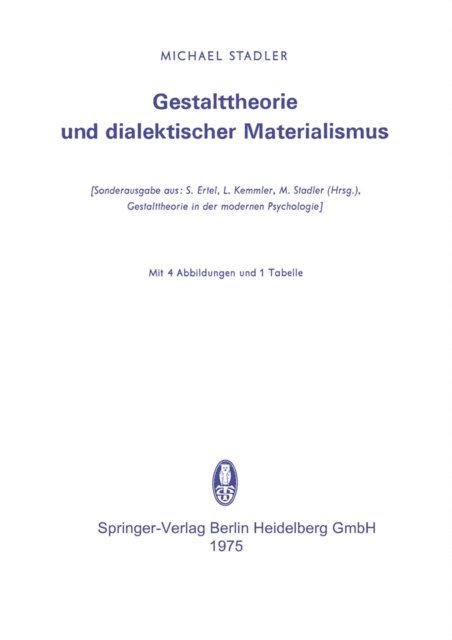 Michael Stadler - Gestalttheorie und dialektischer Materialismus, E-bok