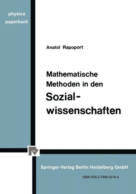 A. Rapoport - Mathematische Methoden in den Sozialwissenschaften, E-bok