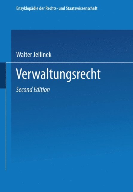 Walter Jellinek - Verwaltungsrecht, E-bok