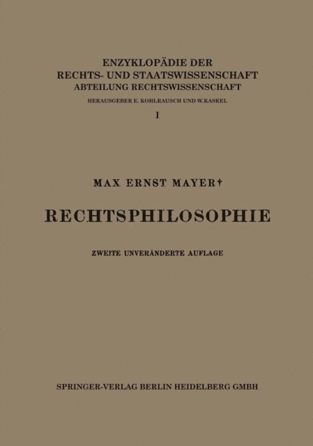 Max Ernst Mayer - Rechtsphilosophie, E-bok