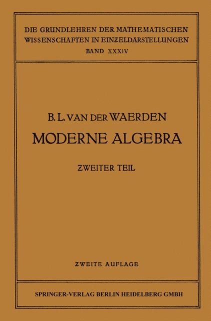 Emmy Noether, Emil Artin, Bartel Leendert Waerden - Moderne Algebra, E-bok