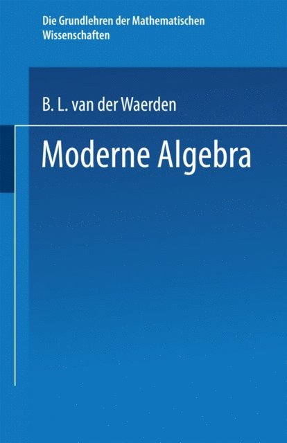 Emmy Noether, Emil Artin, Bartel Leendert Waerden - Moderne Algebra, E-bok