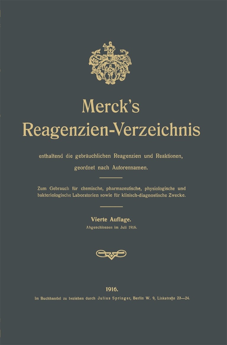 E. Merck - Merck’s Reagenzien-Verzeichnis enthaltend die gebräuchlichen Reagenzien und Reaktionen, geordnet nach Autorennamen, Häftad. Tillgänglighet: Lägg i varukorg