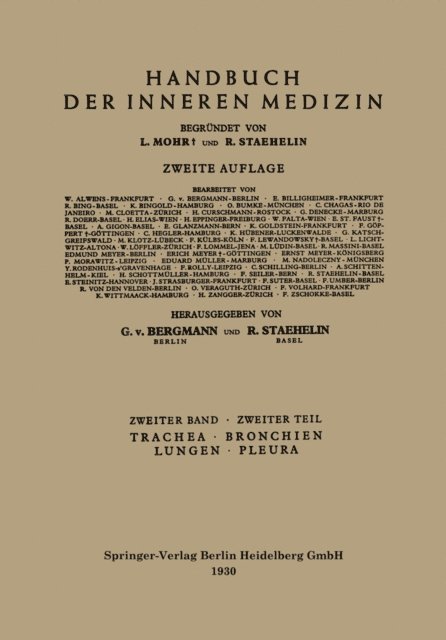 Leo Mohr, Gustav von Bergmann - Trachea, Bronchien, Lungen, Pleura, E-bok
