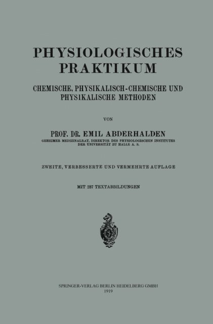 Emil Abderhalden - Physiologisches Praktikum, E-bok