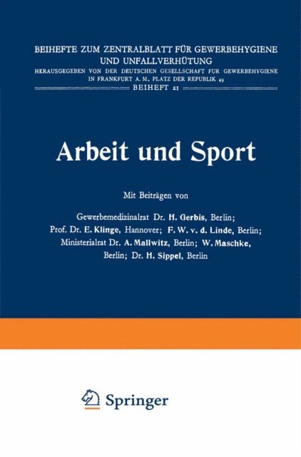 Hermann F. Gerbis - Arbeit und Sport, E-bok