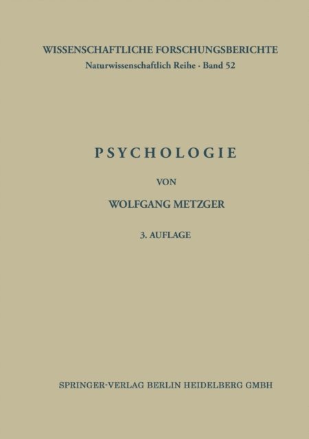 Wolfgang Metzger - Psychologie, E-bok