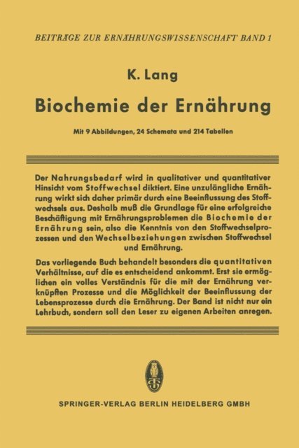 K. Lang - Biochemie der Ernährung, E-bok