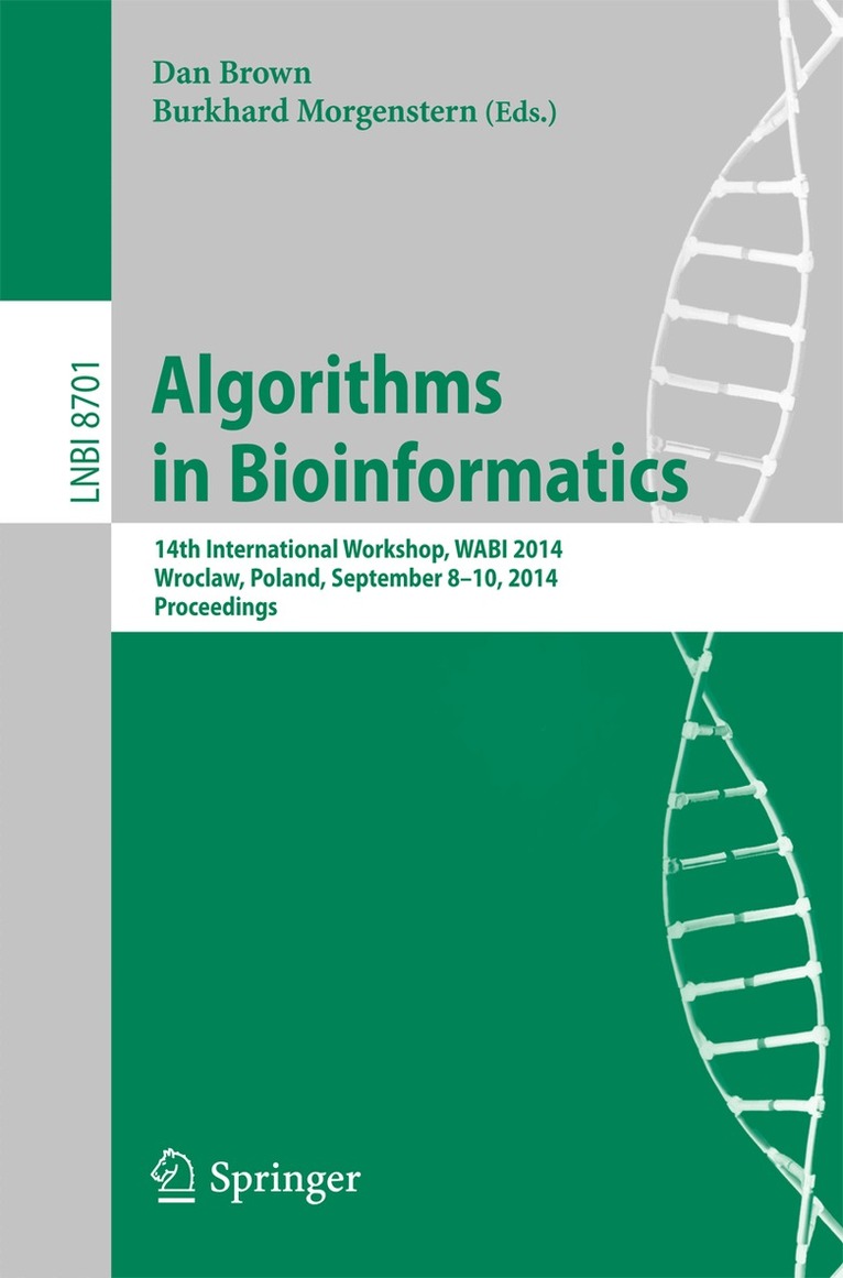 Dan Brown, Burkhard Morgenstern - Algorithms in Bioinformatics, Häftad