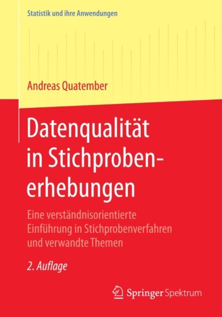 Andreas Quatember - Datenqualität in Stichprobenerhebungen, E-bok