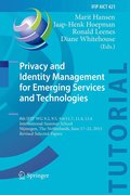 Privacy and Identity Management for Emerging Services and Technologies