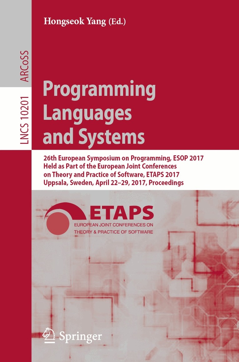 Hongseok Yang - Programming Languages and Systems, Häftad