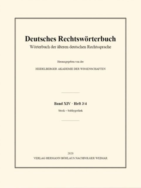 Heidelberger Akademie der Wissenschaften - Deutsches Rechtswörterbuch, E-bok