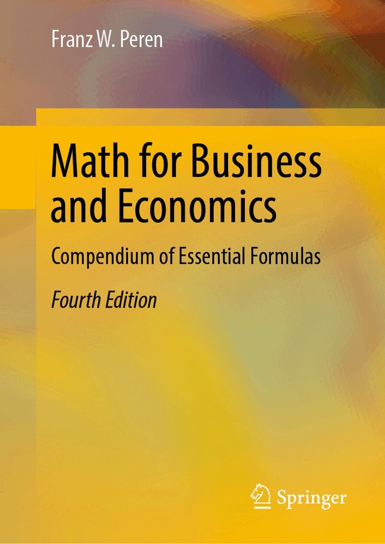 Franz W. Peren - Math for Business and Economics, Häftad