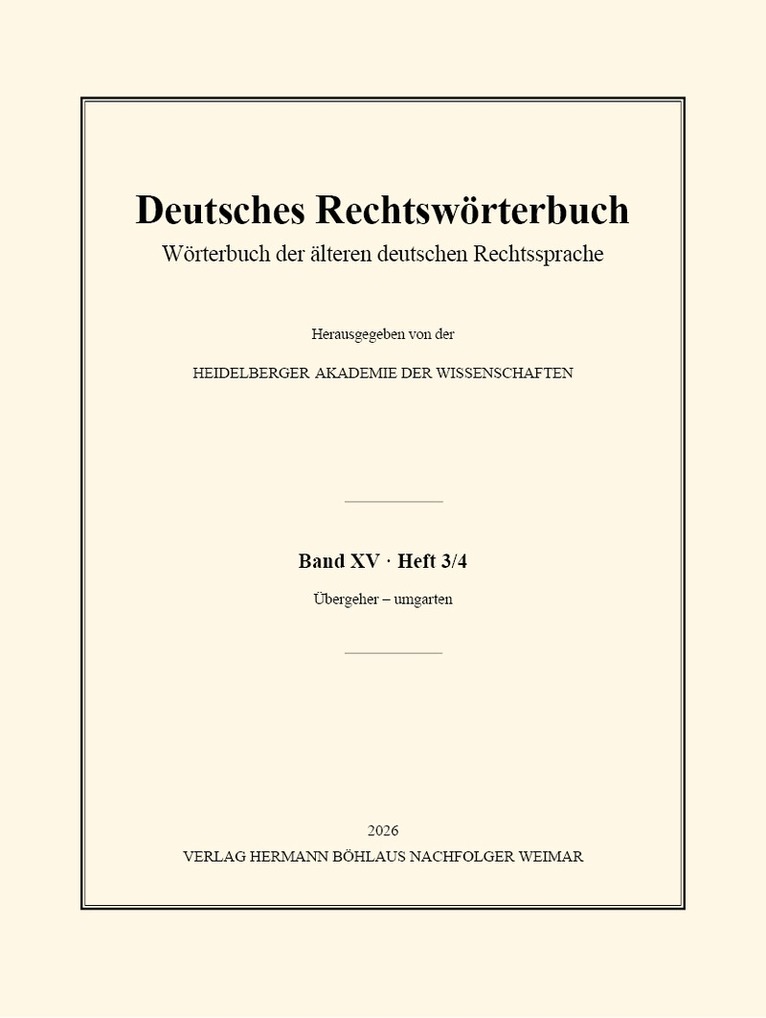 HAW Forschungsstelle DRW - Deutsches Rechtswörterbuch, Häftad