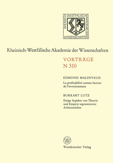 NA Stafleu, F.A. Stafleu, V. Demoulin, W. Greuter, P. Hiepko, I.A. Linczevski, R. McVaugh, R.D. Meikle, R.C. Rollins, R. Ross, J.M. Schopf, E.G. Voss - La Profitabilité comme facteur de l’investissement. Einige Aspekte von Theorie und Empirie segmentierter Arbeitsmärkte, Häftad
